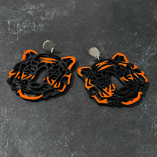 Orange and White Bengal Tiger 3D Earrings - 4 Styles