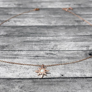 Rose Gold Opal Necklace | Dainty Opal Jewelry | Opal Necklace | FENNO FASHION
