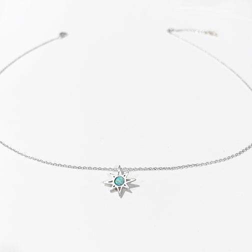 Dainty Peruvian Opal Starburst Necklace | Dainty Opal Jewelry | FENNO FASHION | Megan Fenno 