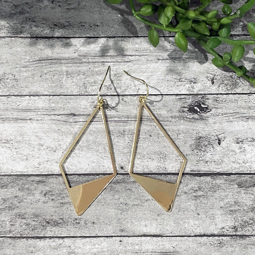 Fashion Gold Color Initial V Drop Earrings for Women Geometric V