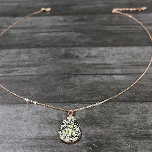 Rose Gold Memorial Necklace | Funeral Flower Necklace | Remembrance Necklace | FENNO FASHION