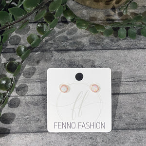Rose Gold Opal Circle Stud Earrings  | FENNO FASHION | Megan Fenno
