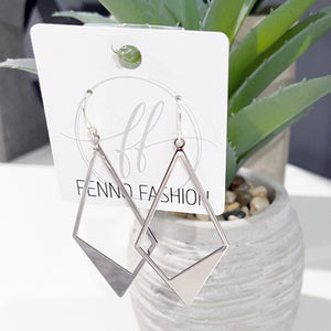Silver Geometric Angled Earrings | Geometric Jewelry | FENNO FASHION | Megan Fenno 