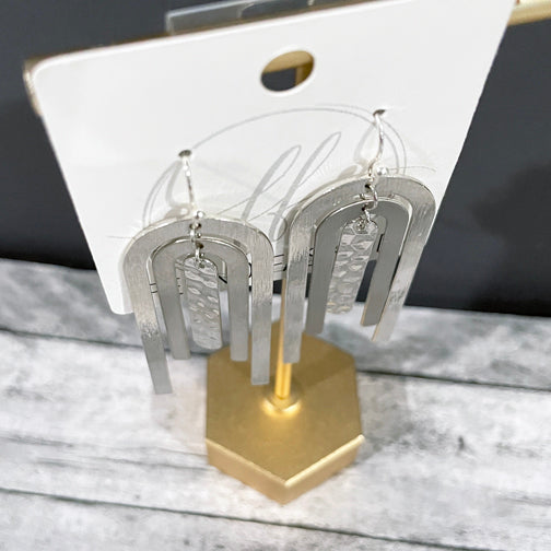 Tiered Semi-Circle Post Earrings (GOLD OR SILVER) - FENNO FASHION, LLC