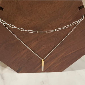 Long Link Layering Chain Necklace (SILVER OR GOLD)