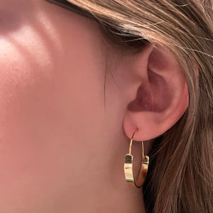 Flat Bar Hoop Earrings | Gold Hoop Earrings | FENNO FASHION | Megan Fenno