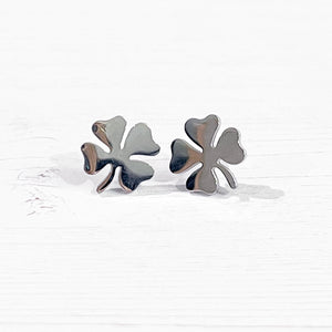 Silver Shamrock Earrings | 4-Leaf Clover Earrings | St. Patricks Day Earrings | FENNO FASHION