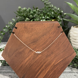 Dainty Rose Gold Crystal Necklace | Rose Gold Layering Necklace | FENNO FASHION