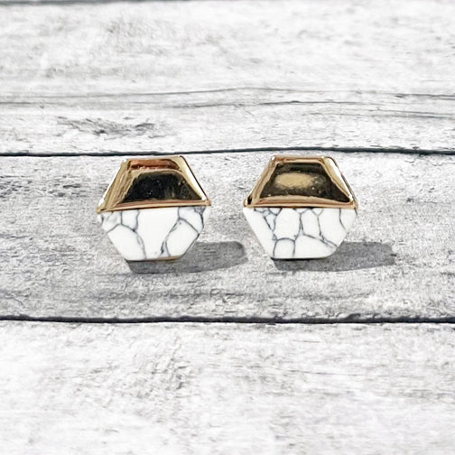 Rose gold hexagon on sale earrings