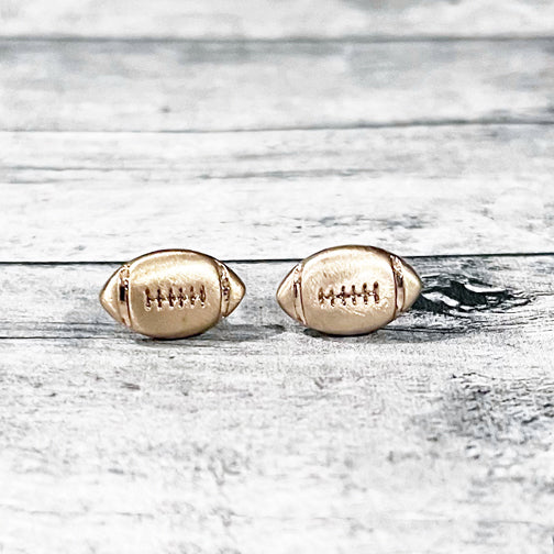 Gold Football Stud Earrings | Sports Earrings | FENNO FASHION | Megan Fenno 