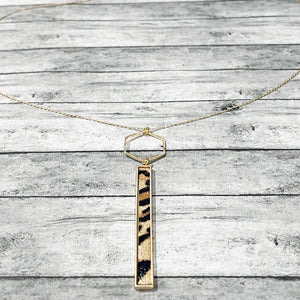 Leopard Print Long Necklace | Leopard Bar Necklace | FENNO FASHION | Megan Fenno 