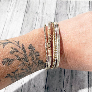 Gold Infinity Bracelet | Gold Magnetic Clasp Bracelet | Leather Wrap Bracelet | FENNO FASHION 