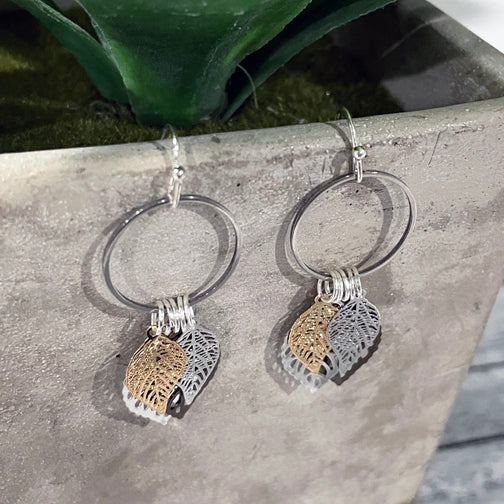 Leaf earrings men clearance