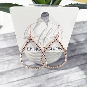 Rose Gold Beaded Dangly Earrings | FENNO FASHION | Megan Fenno 