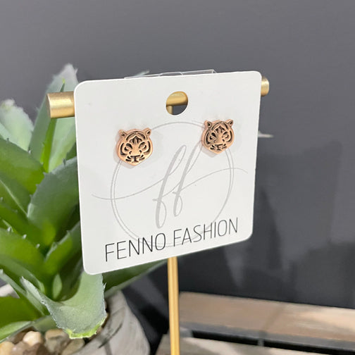 Cincinnati Bengals Tiger Earrings | Tiger Stud Earrings | Cincinnati Bengals Jewelry  FENNO FASHION | Megan Fenno 