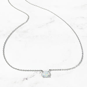 Silver Dainty Opal Necklace | FENNO FASHION | Megan Fenno 