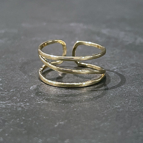 Layered Gold Adjustable Ring | Stackable Dainty Ring | FENNO FASHION | Megan Fenno