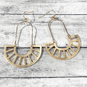 Gold Geometric Earrings | Gold Art Deco Earrings | FENNO FASHION | Megan Fenno 