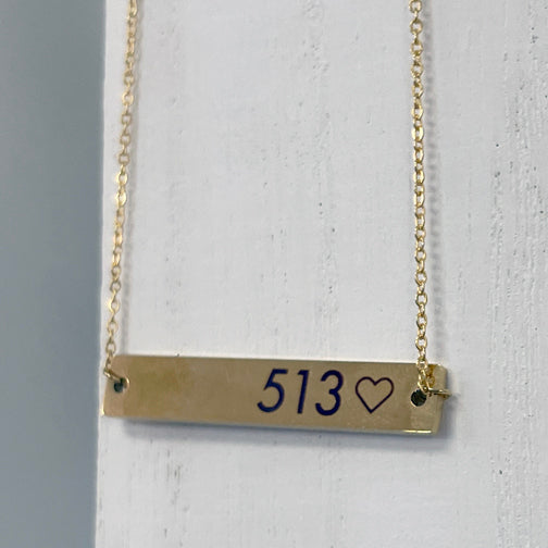 Gold 513 Cincinnati Necklace | Cincinnati Jewelry | FENNO FASHION