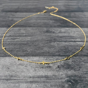 Gold Cross Necklace | Dainty Cross Necklace | FENNO FASHION