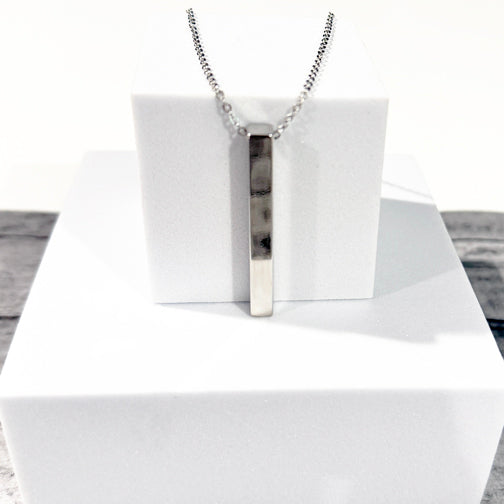 Bar Pendant Necklace | Minimalistic Jewelry | Silver Bar Necklace | FENNO FASHION
