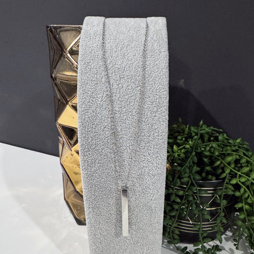 Bar Pendant Necklace | Minimalistic Jewelry | Silver Bar Necklace | FENNO FASHION