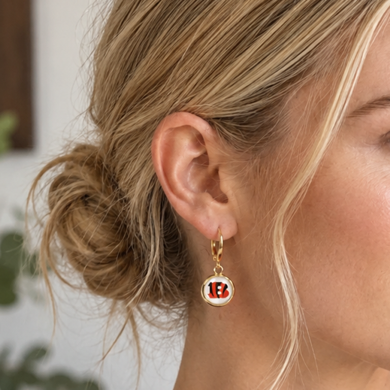 Cincinnati Bengals Hoop Earrings (GOLD OR SILVER)