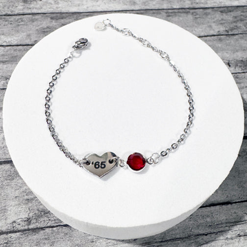 Birthstone Bracelet | Custom Birthstone Jewelry | Laser Engraved Bracelet | Initials and Birthstone Bracelet | Cincinnati Jewelry Designer | FENNO FASHION