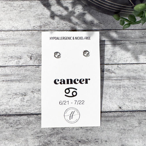 Cancer Stud Earrings | Zodiac Studs | Zodiac Jewelry | Constellation Jewelry | FENNO FASHION