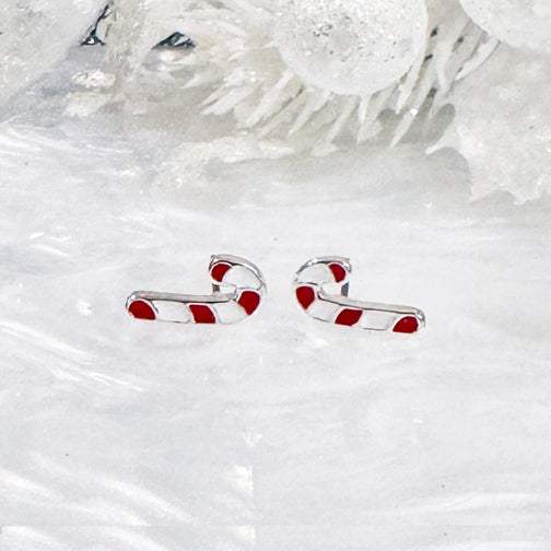 Candy Cane Stud Earrings | FENNO FASHION | Christmas Jewelry | Christmas Earrings 