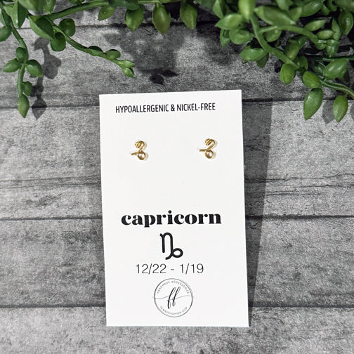 Capricorn Stud Earrings | Zodiac Studs | Zodiac Jewelry | Constellation Jewelry | FENNO FASHION