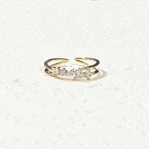 Celeste Crystal Gold Adjustable Ring | Gold Adjustable Ring | FENNO FASHION