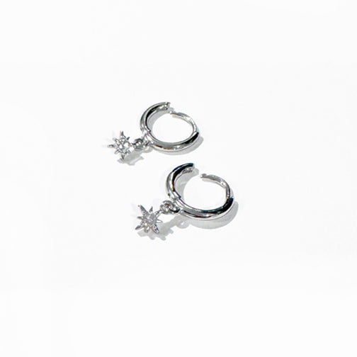 Celestial Earrings | Huggie Hoops | Star Dangly Earrings | Small Hoops with small Charm | FENNO FASHION