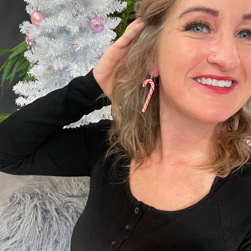Candy Cane Earrings | Christmas Earrings | FENNO FASHION