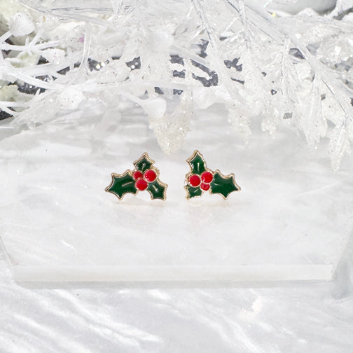Christmas Holly Earrings | Mistletoe Earrings | FENNO FASHION | Christmas Jewelry | Christmas Earrings 