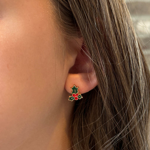 Christmas Holly Earrings | Mistletoe Earrings | FENNO FASHION | Christmas Jewelry | Christmas Earrings 