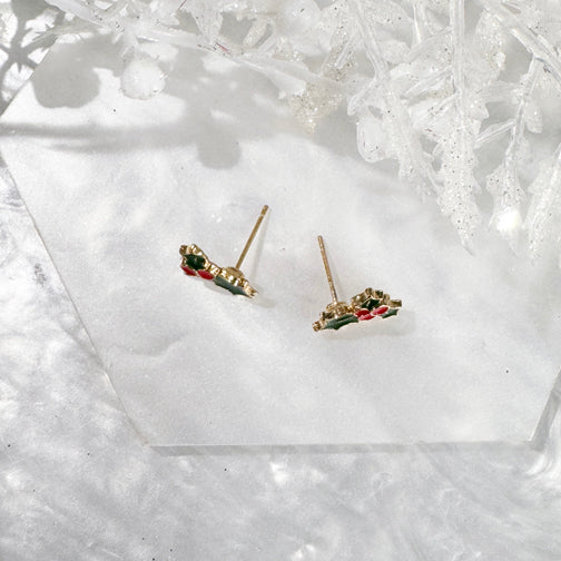 Christmas Holly Earrings | Mistletoe Earrings | FENNO FASHION | Christmas Jewelry | Christmas Earrings 
