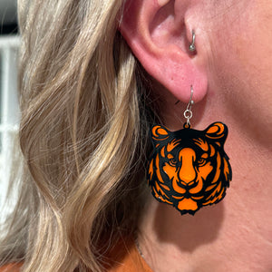 Cincinnati Bengals Earrings | Football  Earrings | Bengals Statement Earrings | Orange and Black Tiger Earrings | FENNO FASHION | Megan Fenno