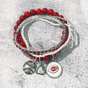 Cincinnati Reds Baseball Bracelet | Cincinnati Reds Jewelry | FENNO FASHION | Megan Fenno 