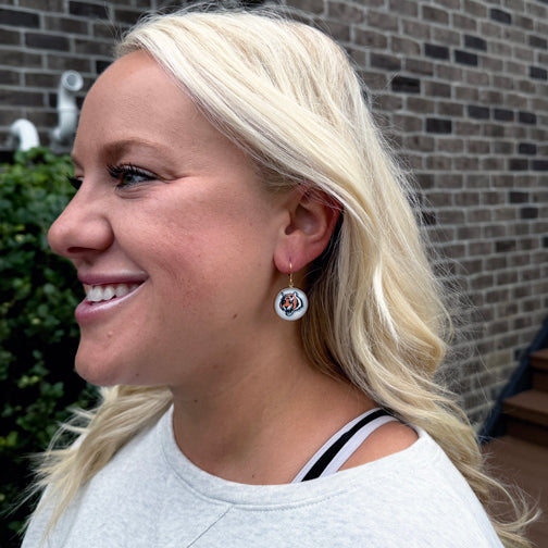 Cincinnati Bengals Earrings | Bengals Tiger Earrings | Bengals Jewelry | FENNO FASHION