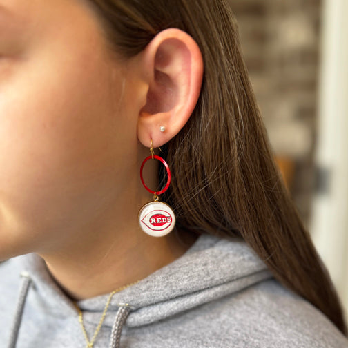 Cincinnati Reds Earrings | Cincinnati Reds Jewelry | Reds Accessories | FENNO FASHION | Megan Fenno