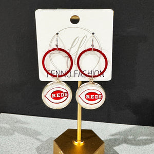 Cincinnati Reds Earrings | Cincinnati Reds Jewelry | Reds Accessories | FENNO FASHION | Megan Fenno