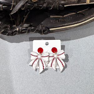 Cincinnati Reds Earrings | Cincinnati Reds Spirit Wear | Cincinnati Reds Baseball Earrings | Baseball Bow Earrings | Cute Baseball Earrings | FENNO FASHION