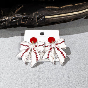 Cincinnati Reds Earrings | Cincinnati Reds Spirit Wear | Cincinnati Reds Baseball Earrings | Baseball Bow Earrings | Cute Baseball Earrings | FENNO FASHION
