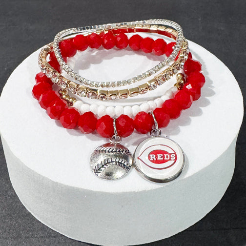 Cincinnati Reds Jewelry | Baseball Bracelet | Baseball Jewelry | Cincinnati Reds Bracelet | FENNO FASHION