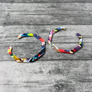 Colorful Hoop Earrings | Hexagon Hoop Earrings | FENNO FASHION | Megan Fenno 