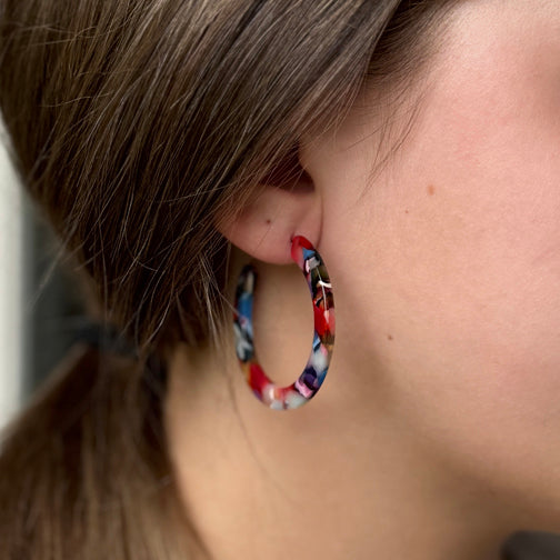 Colorful Earrings | Colorful Hoops | Resin Hoop Earrings | FENNO FASHION | Megan Fenno