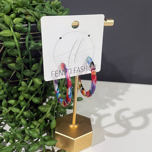 Colorful Earrings | Colorful Hoops | Resin Hoop Earrings | FENNO FASHION | Megan Fenno