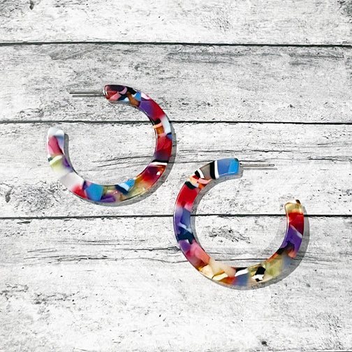 Colorful Earrings | Colorful Hoops | Resin Hoop Earrings | FENNO FASHION | Megan Fenno
