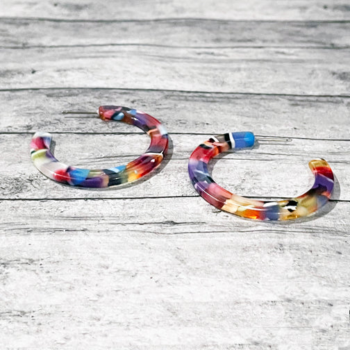Colorful Earrings | Colorful Hoops | Resin Hoop Earrings | FENNO FASHION | Megan Fenno